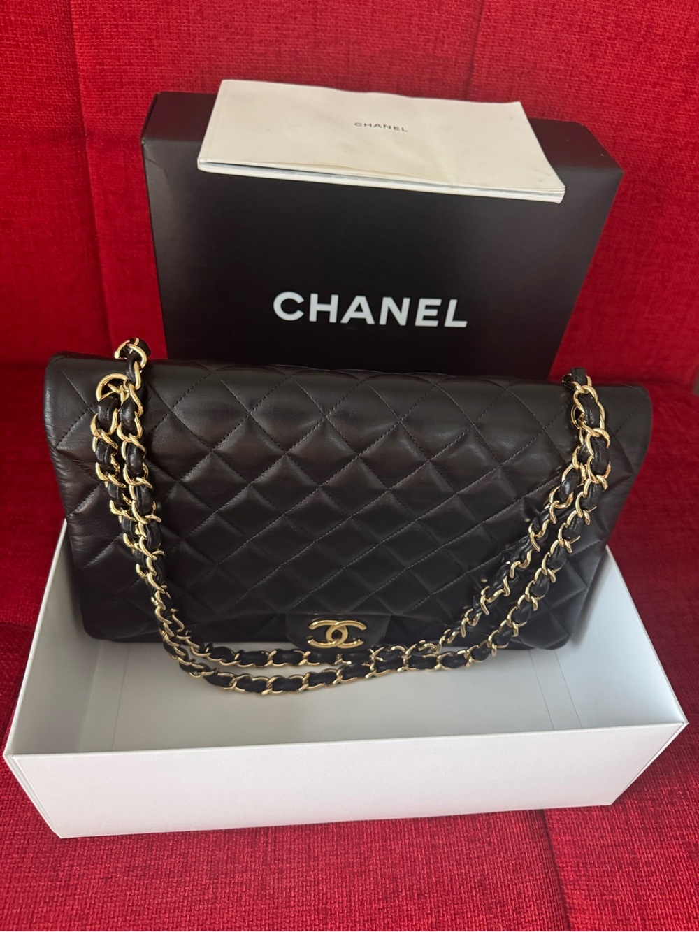 Authantic CHANEL Chanel Classic Maxi Double Flap Bag - Picture 14 of 17